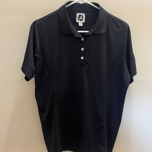 FootJoy Women’s Classic Black Polo - logo on sleeve